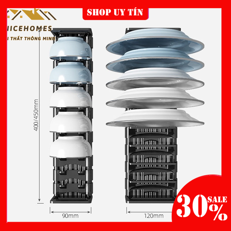 Kệ để bát đĩa thông minh, giá để chén đĩa cao cấp siêu bền không rỉ,kệ đựng chén bát tiện lợi NPR44