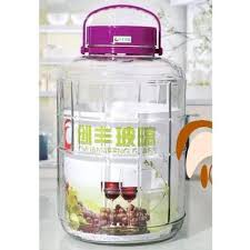Bình thủy tinh quai xách nắp tím có vòi 10L