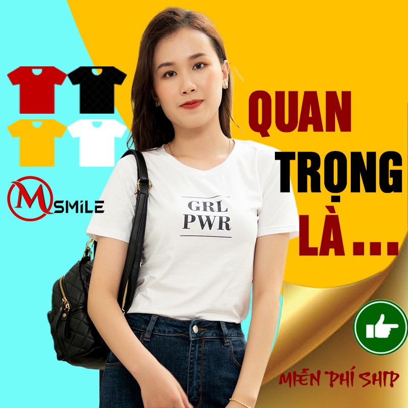 Áo Phông Nữ cổ tròn Ao Phông Nữ cực chất chính hãng hàng tuyển Msmile SIÊU ĐẸP