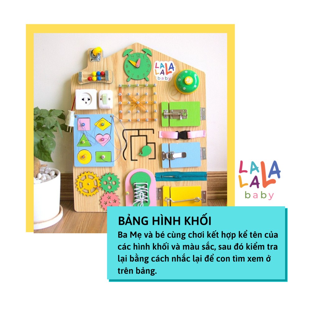 Bảng bận rộn - Busy board rèn luyện vận động tinh Lalala baby, kích thước 40x50x5cm. CÓ BẢO HÀNH, LỖI 1 ĐỔI 1