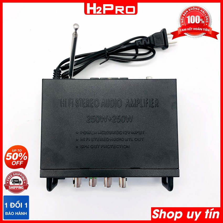 Ampli mini bluetooth AV-136BT H2PRO 500W USB-Thẻ nhớ-12V-220V, amply mini KARAOKE giá rẻ (tặng bộ quà 50K)