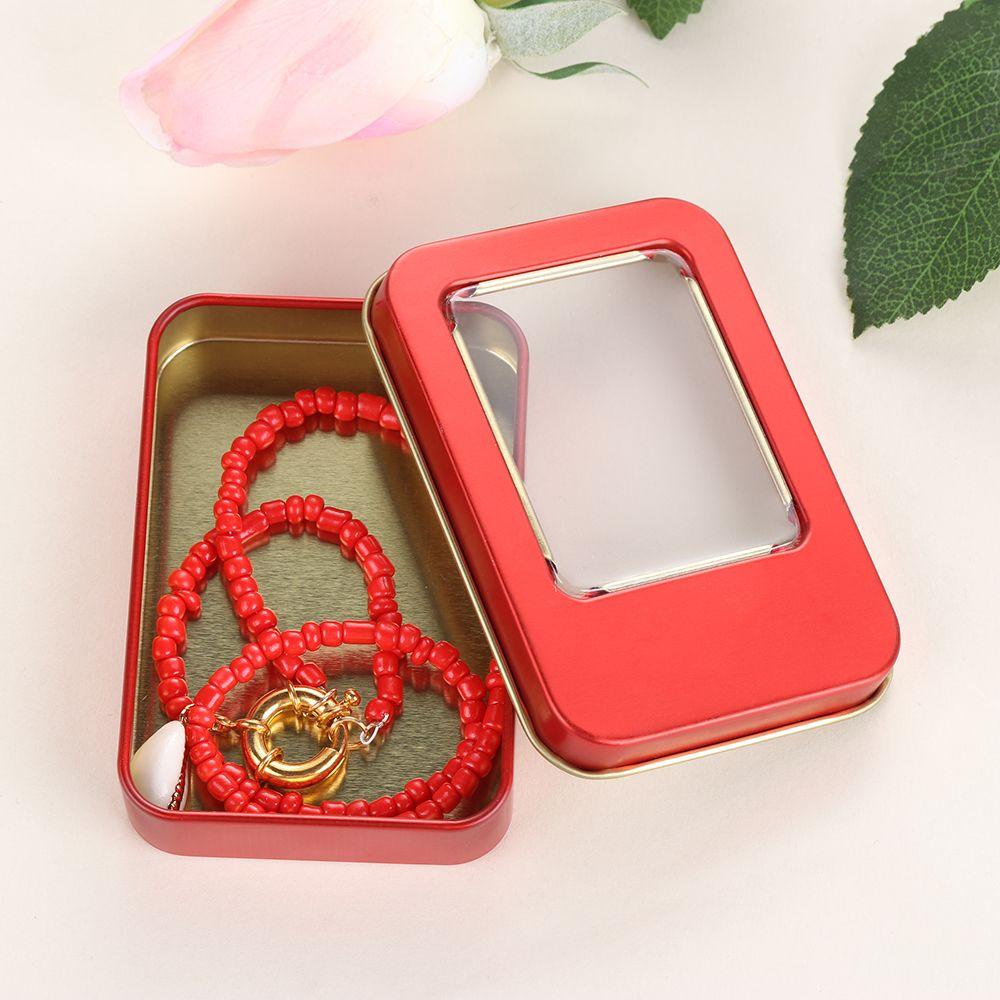 BORAG Hộp Kim Loại Thiếc Hình Chữ Nhật Đựng Kẹo / Khuyên Tai / Chìa Khóa Chống Sốc