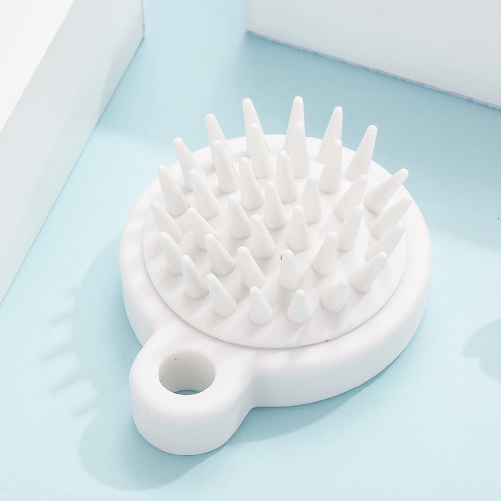Lược Gội Đầu Silicon MUJI Nhật Bản/ Cục Bàn Chải Gội Massage Da Đầu - Giảm Rụng Tóc - Kích Thích Mọc Tóc