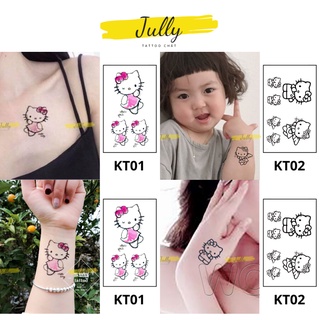 Hình xăm dán tạm thời Hello Kitty mini cute, cho bé gái, nữ JULLY Tattoo chất