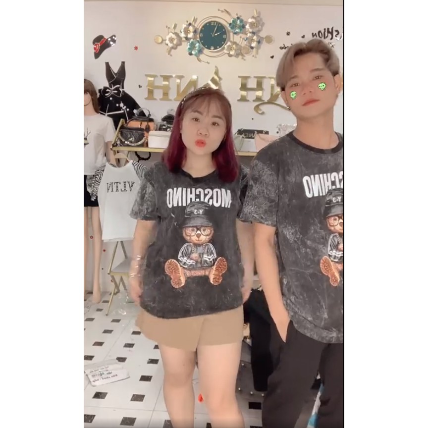 Áo Phông Dấu Quần ♥ T-shirt T-shirt ÁO Thun Loang M O S C H I N O Áo Đôi , Minh Anh Clothing FreeShip Hoàn Xu 2021