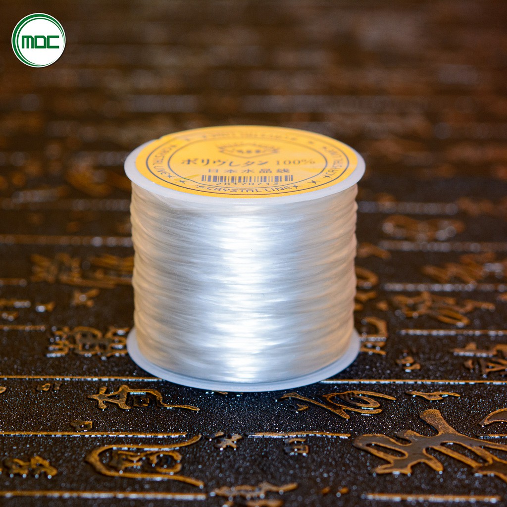 Chỉ tem vàng hàng nhật chỉ tơ chỉ chun co giãn chỉ xỏ hạt đá phong thủy đủ màu đường kính 0.5mm - 1 cuộn dài 60m