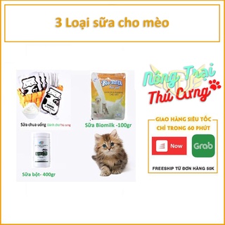 (1 gói) Sữa cho chó mèo (2 loại) Bio Milk (100gr bột) và sữa chua cho chó mèo biếng ăn (50ml nước)