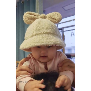Mũ lông cừu nơ to Moinmlon - MU86