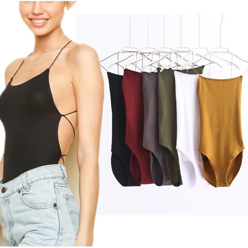 Bộ jumsuit nữ thiết kế dây màu trơn thời trang