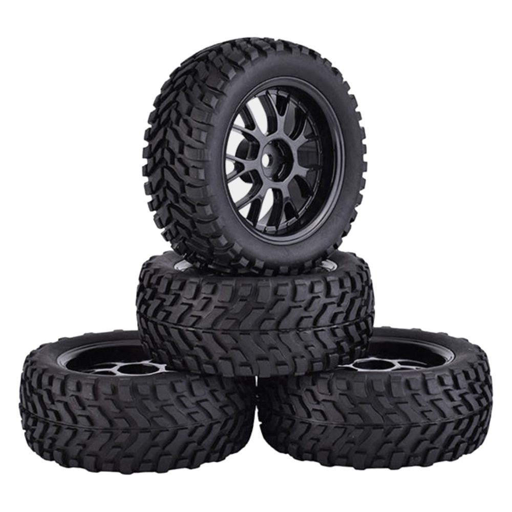 Bộ 4 Bánh Xe Cao Su 75mm Tỉ Lệ 1 / 10 Cho Xe Điều Khiển