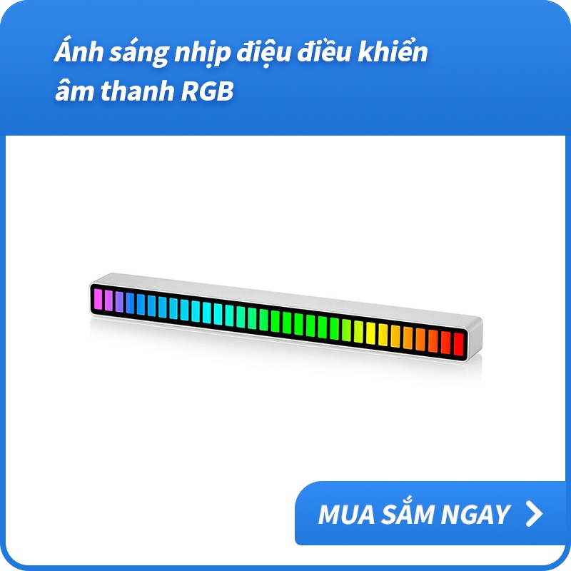 Thanh Đèn LED RGB Ánh Sáng Màu Nhấp Nháy Theo Nhạc Điều Khiển Bằng Giọng Nói 32 Bit