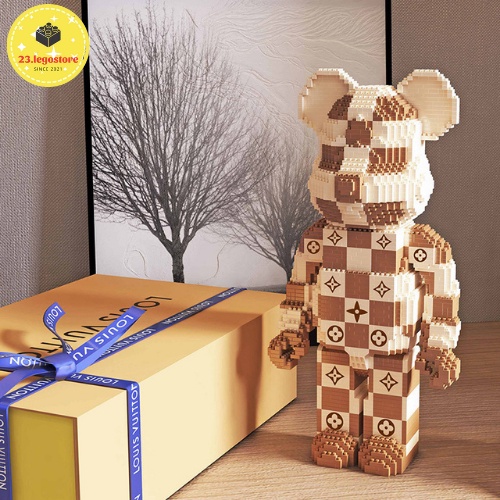 Bộ đồ chơi lắp ghép gấu BearBrick vs LV cao 31cm (