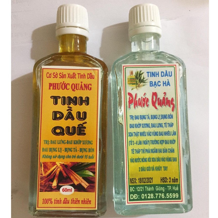 Tinh Dầu Quế, bạc hà, sả chanh Phước Quảng 60ml