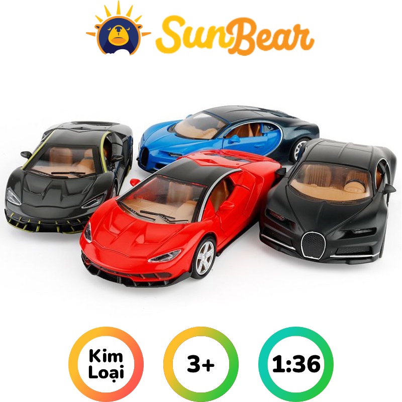 Đồ chơi mô hình xe ô tô kim loại chạy trớn 1:36 - Sun Bear