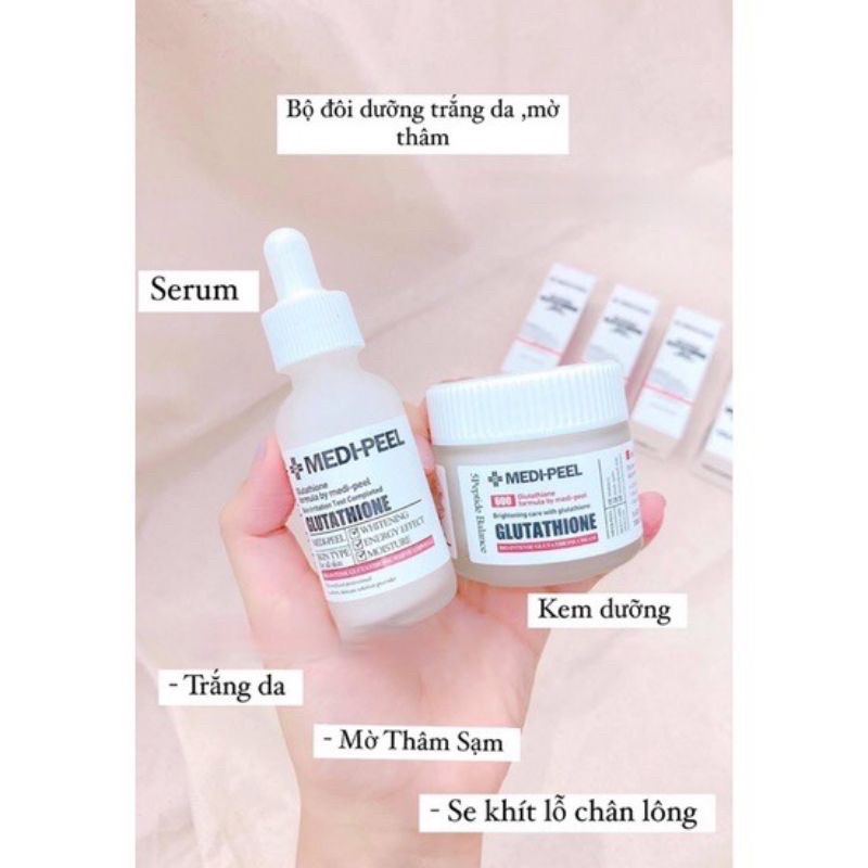 Bộ đôi trắng da kem dưỡng và serum Medi-Peel Glutathione - CO082