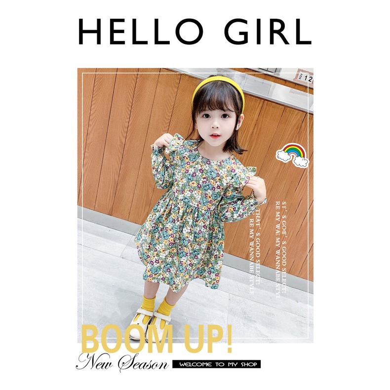 Đầm Cotton Thời Trang Mùa Thu Xinh Xắn Dành Cho Bé Gái