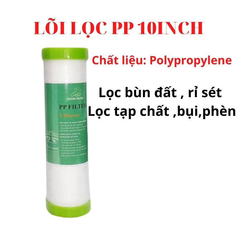 Lõi lọc nước pp lõi số 1 bít đầu 10 inch cho máy lọc thô, lọc nước RO - DTVSHOP