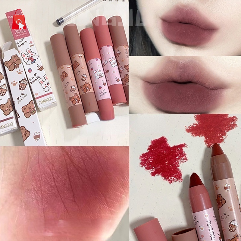 Son Môi Dạng Bút Chống Thấm Nước Không Phai In Họa Tiết Gấu Thỏ Dễ Thương JP1