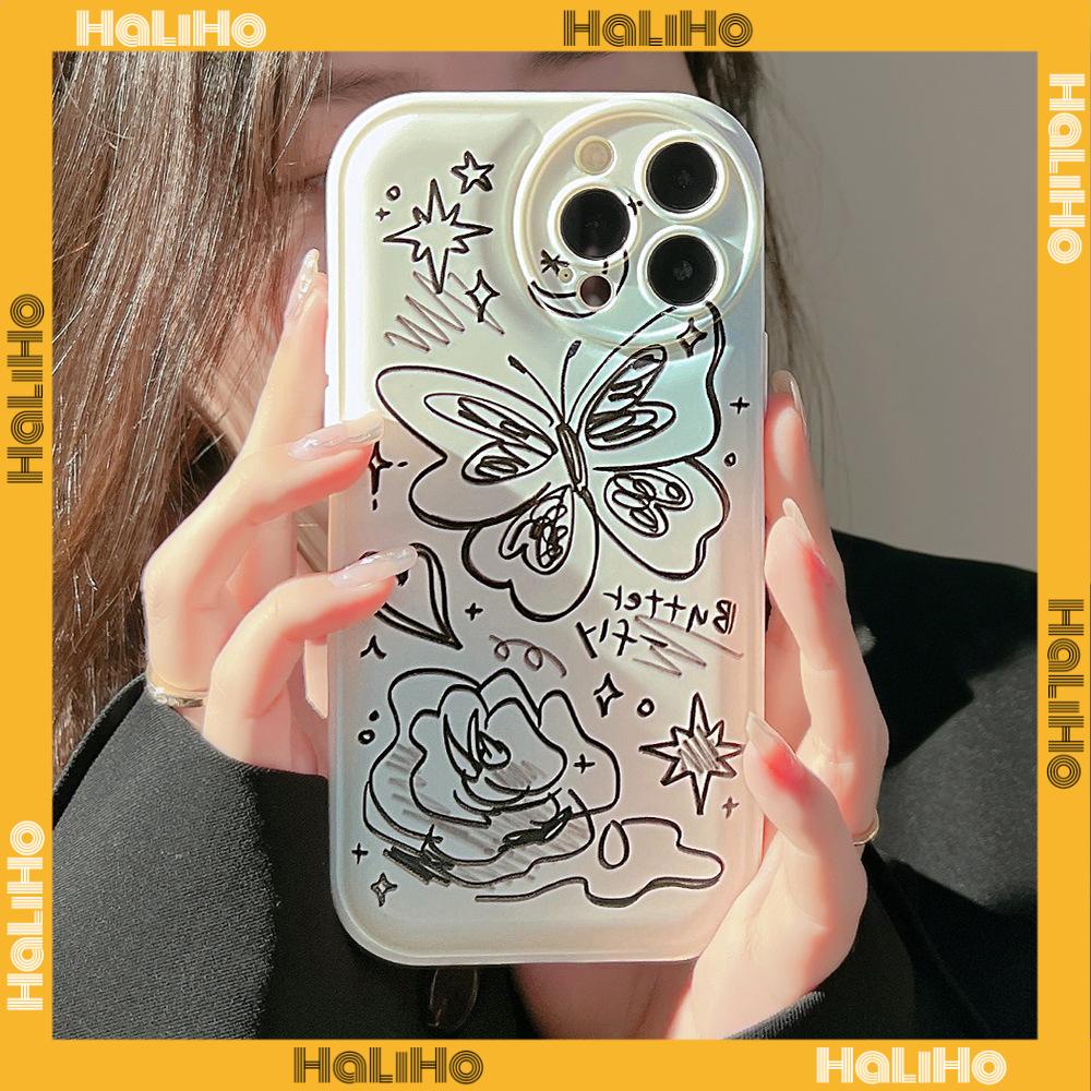 iPhone Case TPU Silicone Soft Case Airbag Shockproof Protection Camera Butterfly Compatible For iPhone 11 Pro Max 13 Pro Max 12 Pro Max 7Plus xr XS Max