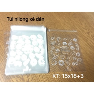 Bao bì đựng squishy, bánh Túi dán mép 15x18+3cm mép dán - 10 tờ
