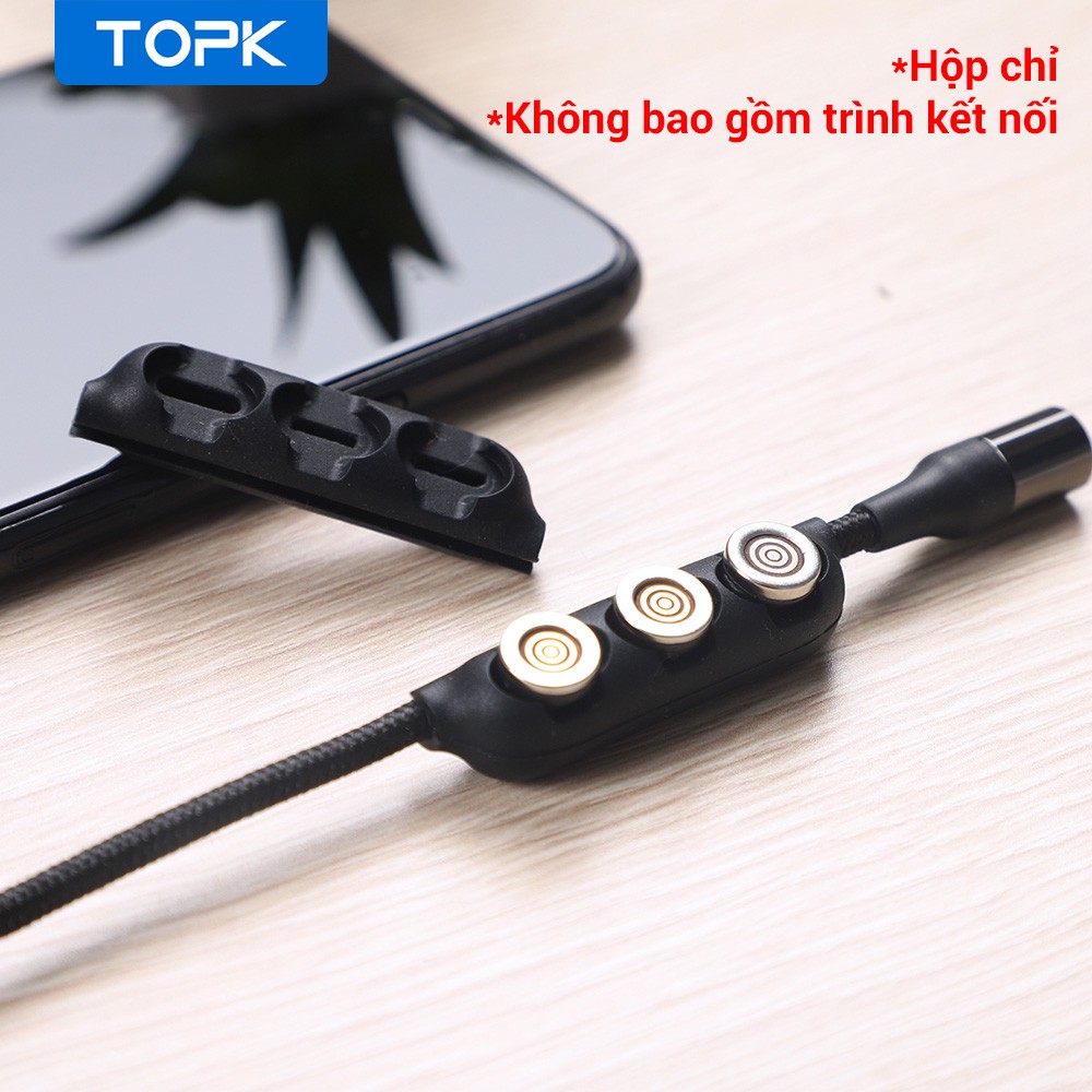 Set 1/5/10 Phụ Kiện Đựng Đầu Cắm Nam Châm Dạng Kẹp Dành Cho Đầu Micro USB Type C TOPK L34 | BigBuy360 - bigbuy360.vn