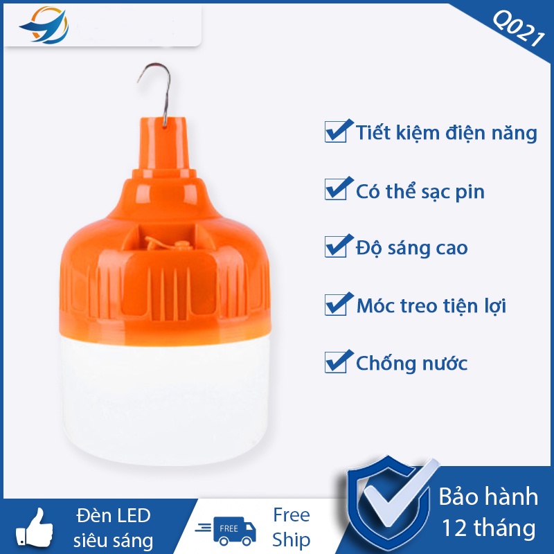 [Hàng loại 1] Bóng đèn tích điện 💎Đèn Led tích điện sạc usb 100w dùng 6h đến 8h tiện lợi cho gia đình