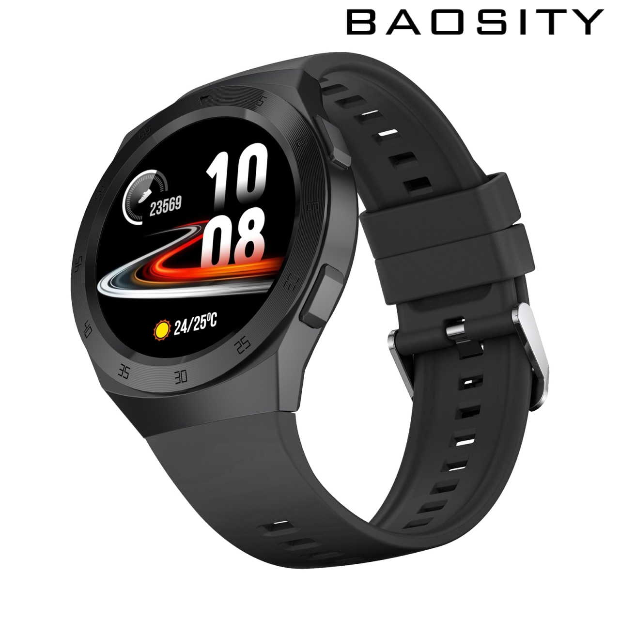 [BAOSITY]Round Sports 1.3IN Smartwatch Fitness Tracker Calorie Counter