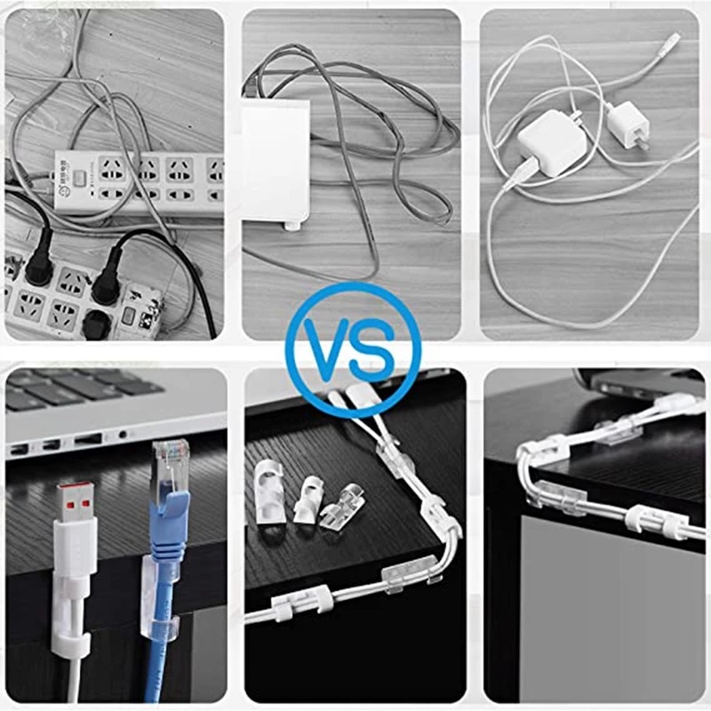 Bộ 20 Giá Đỡ Quấn Dây Cáp/Dây Cáp Sạc USB/ ABS Tự Dính Tiện Dụng