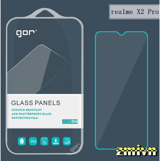 Bộ 2 kính cường lực Gor Realme X2 pro Q2 pro Q3 Q3 pro Q2 GT Neo 2 2T C12 C15 C20 C35 Nazro 50i prime  (Không full)