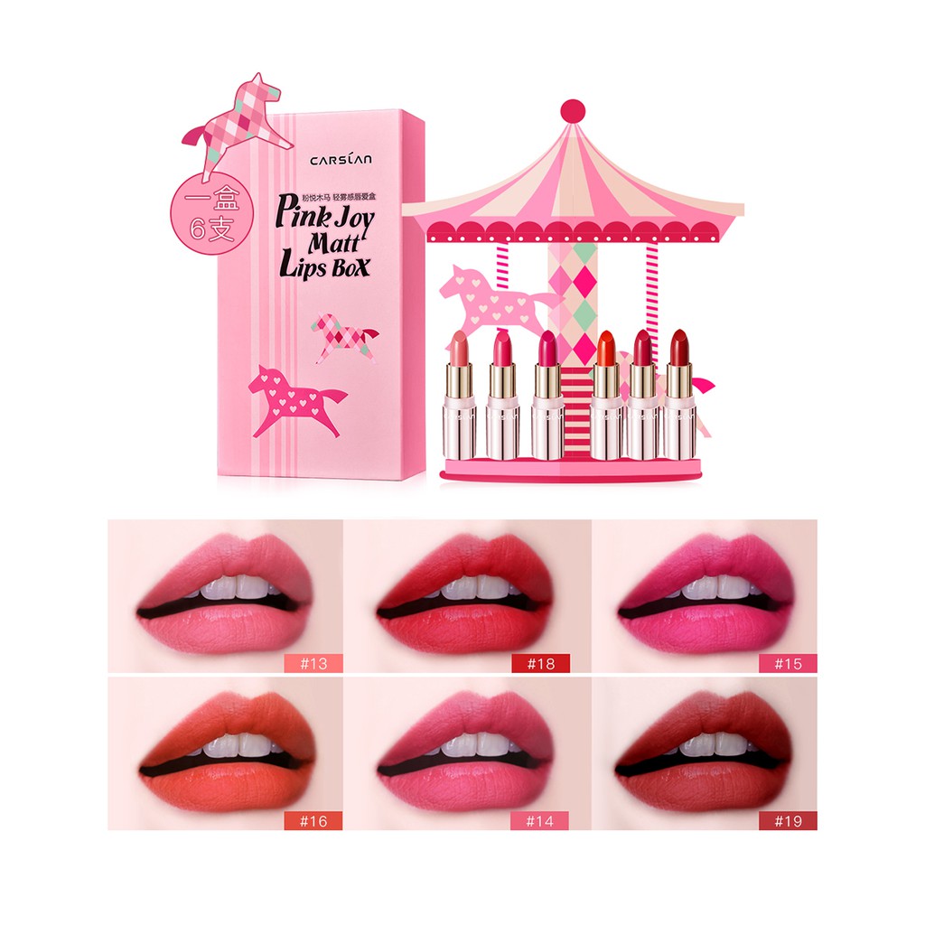 Bộ 6 thỏi son môi Carslan dưỡng ẩm lâu trôi thiết kế vỏ hình đẹp mắt 1g | BigBuy360 - bigbuy360.vn