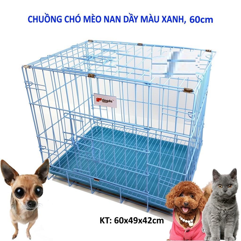 (2 loại)- Chuồng Lồng /cũi sắt sơn tĩnh điện, phù hợp với chó mèo dưới 8kg (45x60cm cao 60cm) hanpet 388