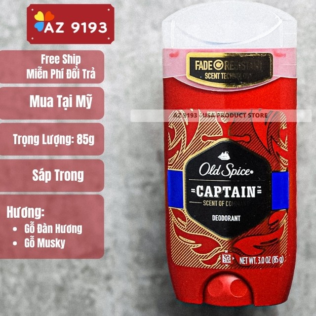 [Mua Tại Mỹ]  Lăn Khử Mùi Nam Old Spice  - Scent technology Sáp Trong, 85g - AZ9193