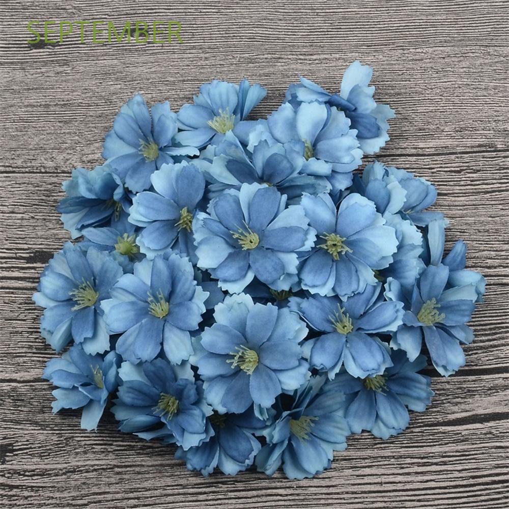 Set 30/90 đầu hoa cúc giả 4cm bằng lụa dùng trang trí tiệc cưới DIY