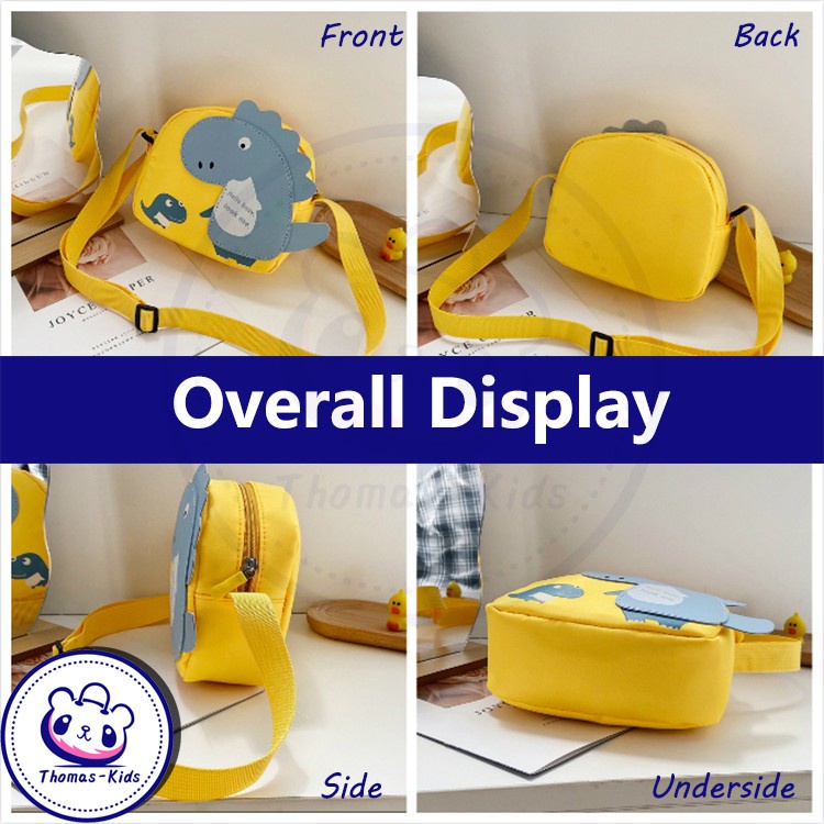 [THOMAS KIDS] Túi trẻ em Khủng long dễ thương Túi thời trang mầm non Unisex Phim hoạt hình đeo chéo Túi quà