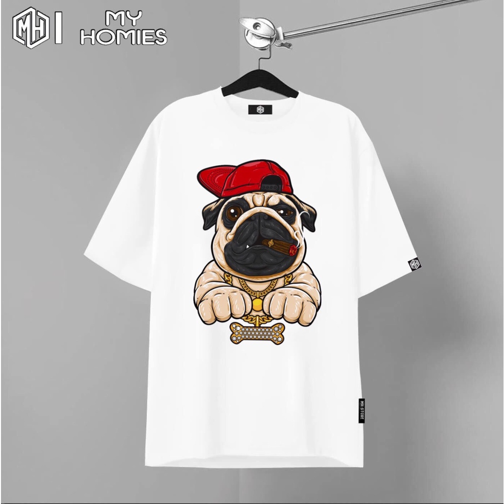 Áo thun BIG SIZE 50-120kg nam nữ cotton mẫu Smoking Dog - MH Store