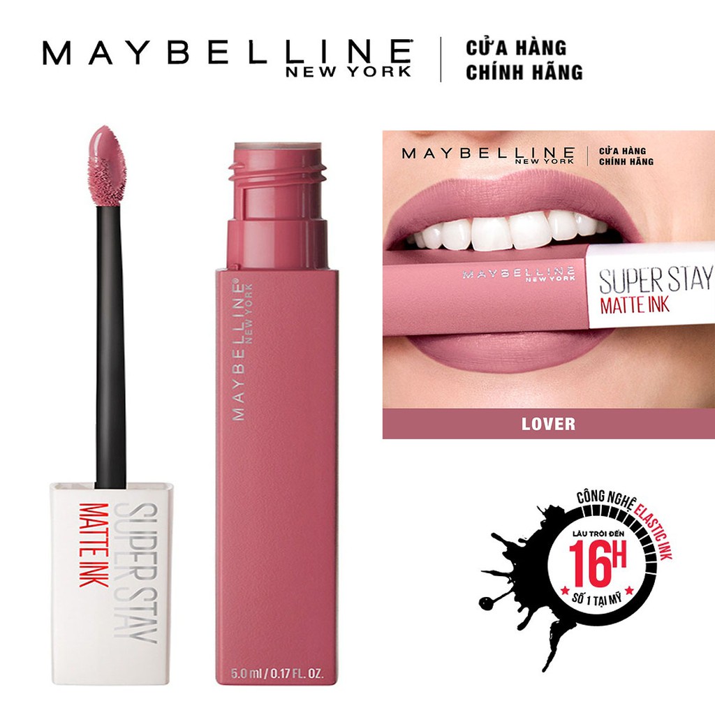 Son Kem Lì 16h Lâu Trôi Maybelline New York Super Stay Matte Ink Lipstick 5ml - Mỹ Chính Hãng