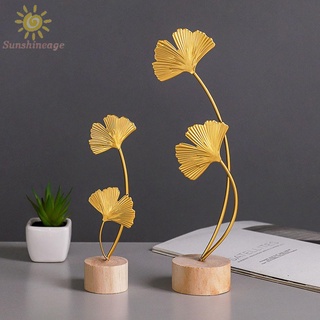 Lá Bạch Quả Bằng Sắt Màu Vàng Đơn Giản Để Bàn Trang Trí Văn Phòng