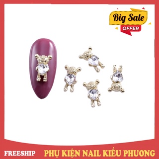 Charm Gấu Chuyển Động Đính Móng