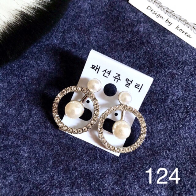 FREESHIP❤️ Bông Tai Hình Tròn Đính Đá Kiểu M124
