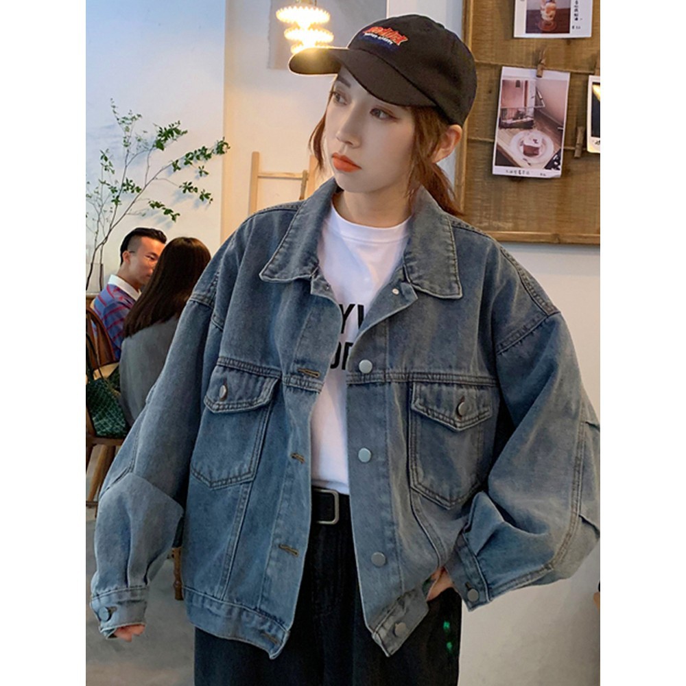 [ORDER] (ORDER) Áo khoác bò Demi nữ form rộng bomber Style Hàn Quốc cá tính - Có ảnh thật