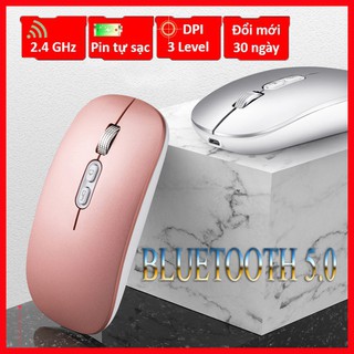 Chuột bluetooth M103 tự sạc cao cấp, con lăn kim loại chống trượt, kết nối kép 2 chế độ BH 6 Tháng