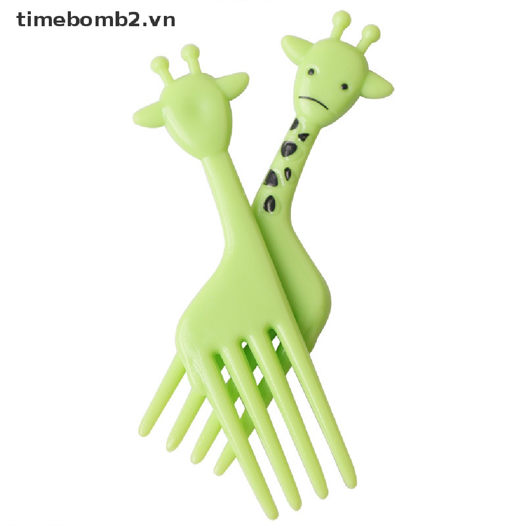 {Thời Trang Mới} Bộ 10 Cây Nĩa Ăn Trái Cây Hình Động Vật Hoạt Hình Mini Dễ Thương