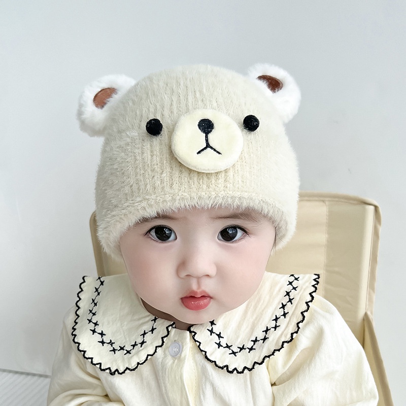 Mũ Giữ Ấm Hình Gấu Dễ Thương Cho Bé 0-2 Tuổi