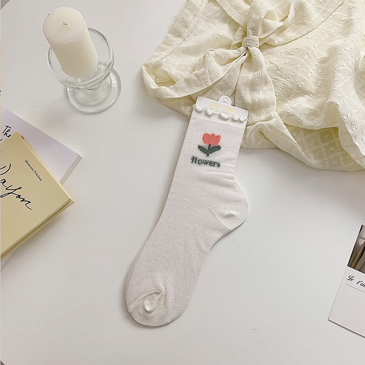 Hàng Mới Về Mới Đôi Tất Ren Lưới Thoáng Khí Phong Cách Nhật Bản Cho Nữ