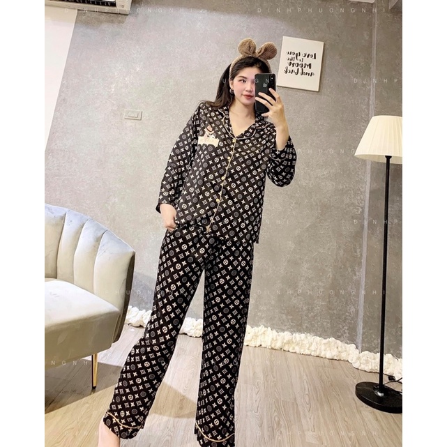 Bộ ngủ Pijama dài tay lụa latin