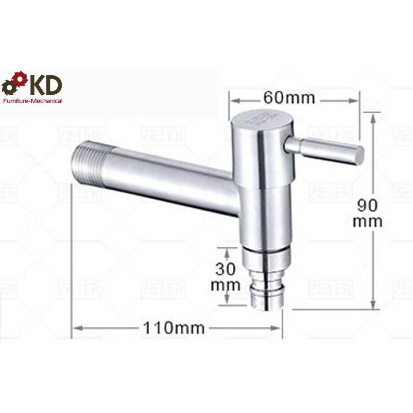 Vòi xả lạnh kết hợp làm vòi hồ vòi máy giặt inox 304 KD loại dài 110 cm | BigBuy360 - bigbuy360.vn