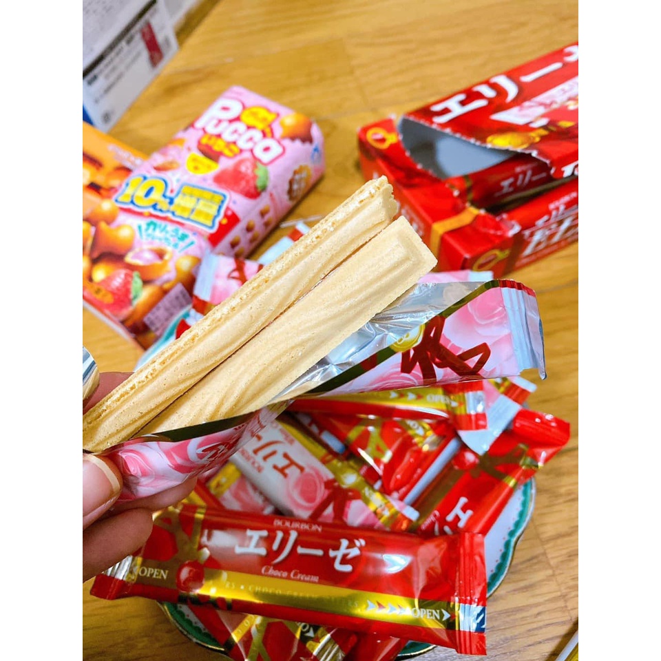 Bánh que Bourbon Elise vị Kem Vanilla hộp 115g và gói 155g