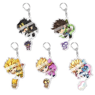 Móc khóa nhựa acrylic trong suốt hai mặt hình anime Jojo 's Bizarre Adventure