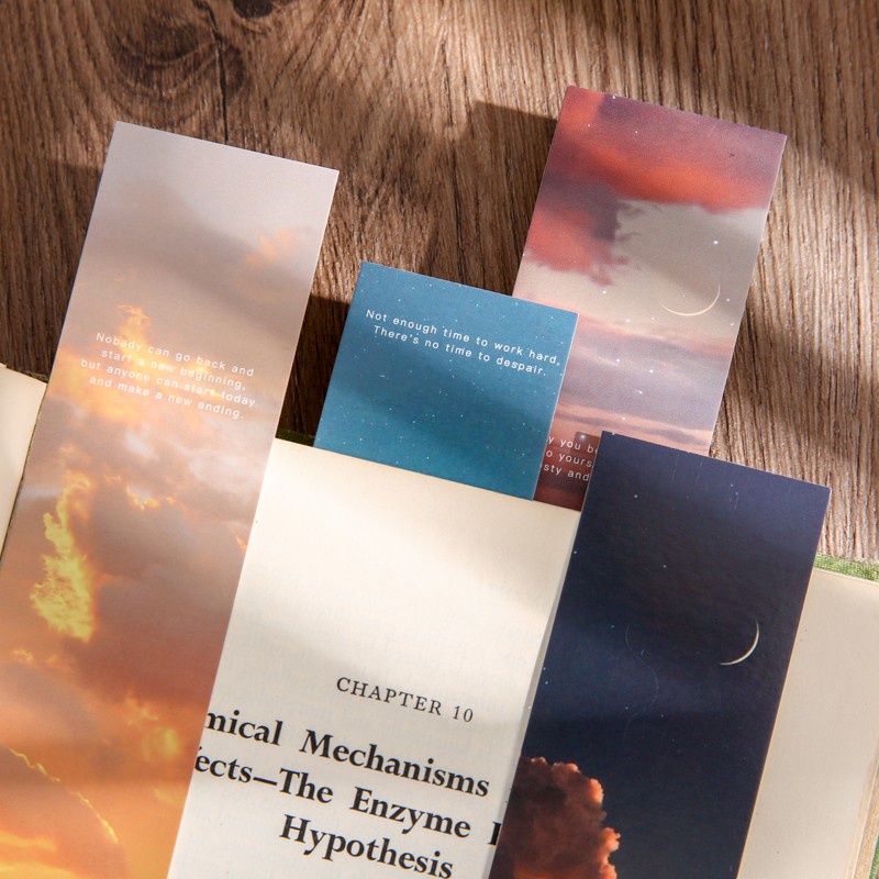 Bộ 30 Thẻ Đánh Dấu Trang Sách Hình Hoa Hoàng Hôn Dành Cho Học Sinh / Người Lớn