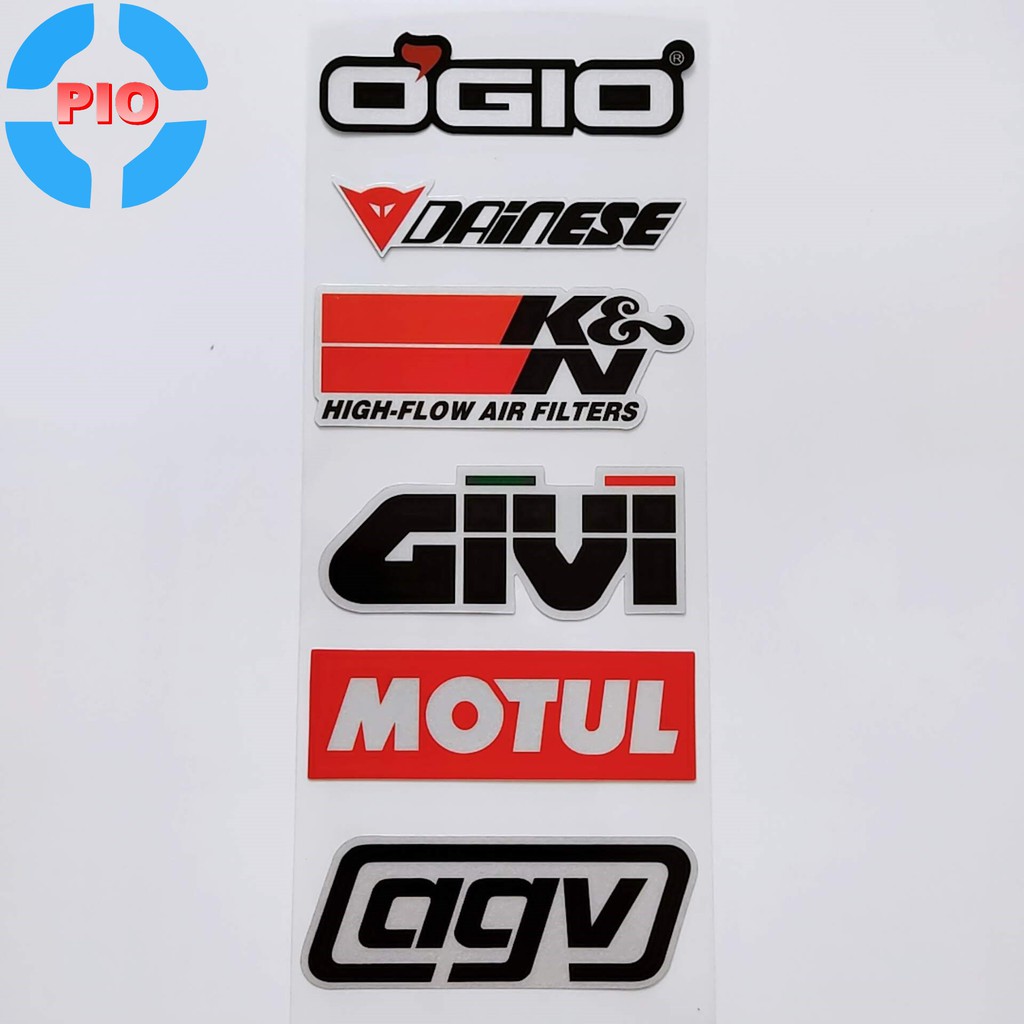 [Decal xe] Bộ Tem Sticker GIVI Phản Quang Cao Cấp Dán Xe Máy, Ô Tô, Mũ Bảo Hiểm, Chống Thấm Nước, Chống Bay Màu